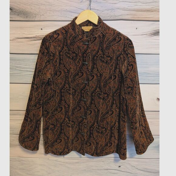 VTG Women's Sun N Sand toggle button up long sleeve velvet jacket size Small - Picture 1 of 4
